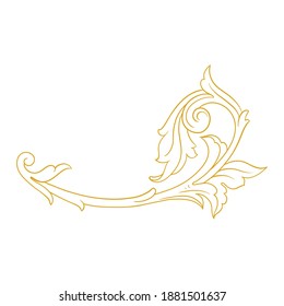 Gold Frame and Border with baroque style. Ornament elements for your design. Black and white color. Floral engraving decoration for postcards or invitations for social media.