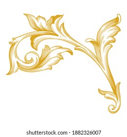 Gold Frame and Border with baroque style. Ornament elements for your design. Black and white color. Floral engraving decoration for postcards or invitations for social media.