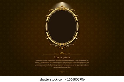 gold frame border circle picture and pattern gold thai art Thai art vector illustration