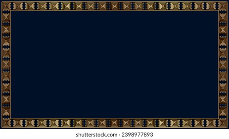 Gold frame border with geometric meander pattern