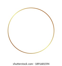 Gold frame border golden vector thin boarder round circle element