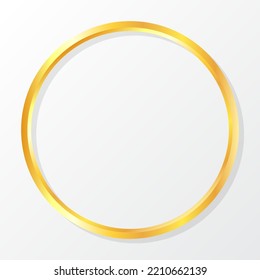 Gold frame border golden vector thin boarder round circle element. free space for text. copy space.