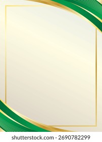 Borde de marco de oro sobre fondo de lujo verde esmeralda