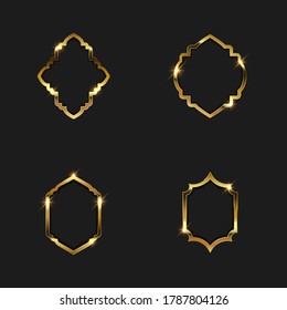 Gold frame border vector illustration design template