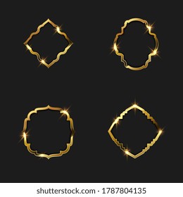 Gold frame border vector illustration design template