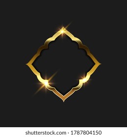 Gold frame border vector illustration design template