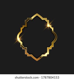 Gold frame border vector illustration design template