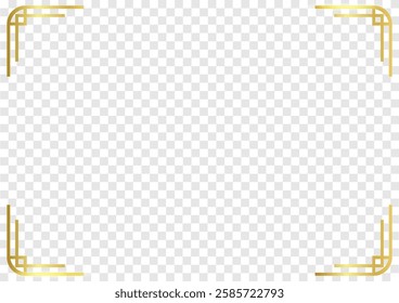 Gold frame bright shape. Golden border line.