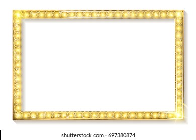 Gold Frame Cinema On A White Background. Vector Illustration