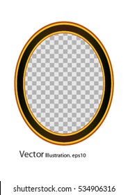 Gold Frame Circle. Vector illustration.