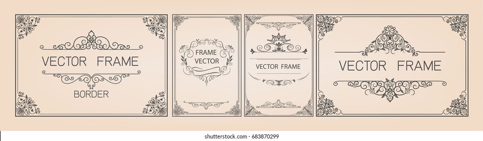 Gold frame with corner thailand line floral for picture, Vector design decoration pattern style. frames certificate border design is patterned Thai style diploma border design template,