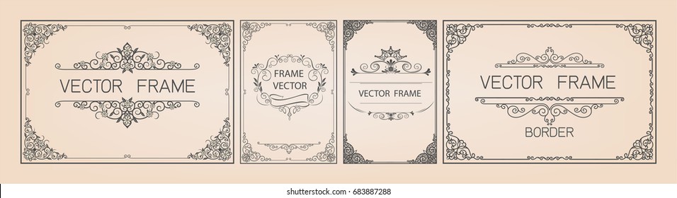 Gold frame with corner thailand line floral for picture, Vector design decoration pattern style. frames certificate border design is patterned Thai style diploma border design template,