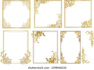 Gold frame decoration lined handwriting