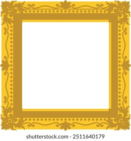 Gold frame with decorative pattern. Vector illustration.