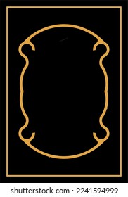 Gold frame design over black background