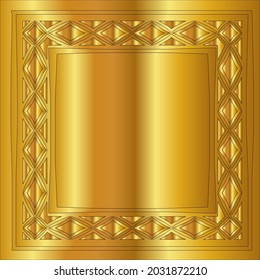 
gold frame for design template. Elegant element for design in Eastern style, place for text. Black outline floral border. Lace vector illustration for invitations and greeting cards