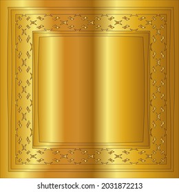 
gold frame for design template. Elegant element for design in Eastern style, place for text. Black outline floral border. Lace vector illustration for invitations and greeting cards