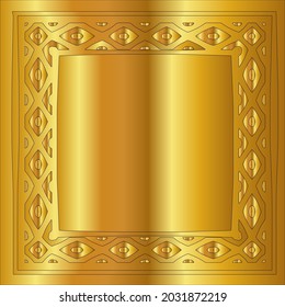 
gold frame for design template. Elegant element for design in Eastern style, place for text. Black outline floral border. Lace vector illustration for invitations and greeting cards