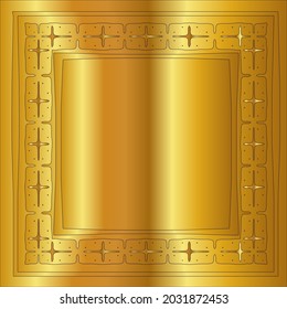 gold frame for design template. Elegant element for design in Eastern style, place for text. Black outline floral border. Lace vector 

illustration for invitations and greeting cards