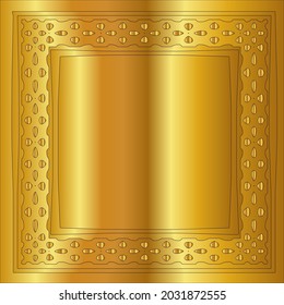 gold frame for design template. Elegant element for design in Eastern style, place for text. Black outline floral border. Lace vector 

illustration for invitations and greeting cards