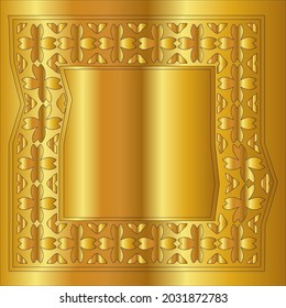 
gold frame for design template. Elegant element for design in Eastern style, place for text. Black outline floral border. Lace vector illustration for invitations and greeting cards