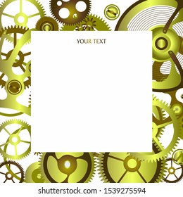 Gold frame from the details of the clockwork. A reminder of the time.
