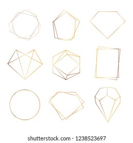 Gold frame and diamond isolated.