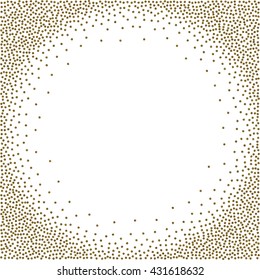 Gold frame, dots, isolated design, border with gold circles, shiny decoration