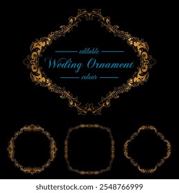gold frame with a gold floral pattern