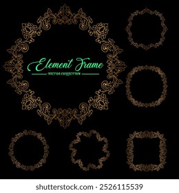 gold frame with a gold floral pattern collection