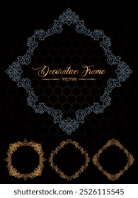 gold frame with a gold floral pattern collection