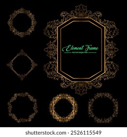 gold frame with a gold floral pattern collection