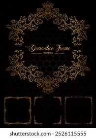 gold frame with a gold floral pattern collection