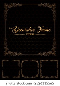 gold frame with a gold floral pattern collection