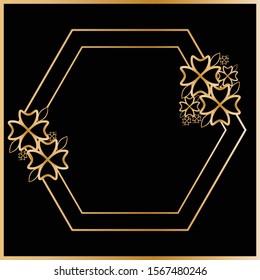 Gold frame with Gold flowers