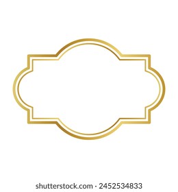 Icono de marco dorado. Ilustración vectorial.