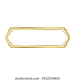Icono de marco dorado. Ilustración vectorial.