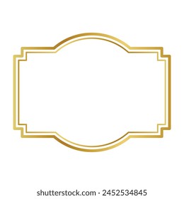 Icono de marco dorado. Ilustración vectorial.
