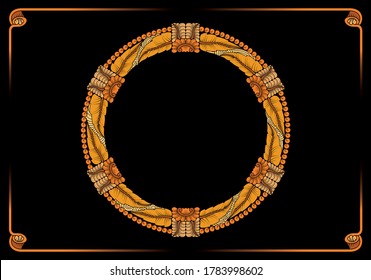 gold frame with isolated diamonds