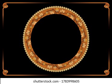 gold frame with isolated diamonds