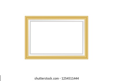Gold Frame Isolated On White Background. Vector