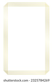 Gold frame isolated on white. Vector golden frame