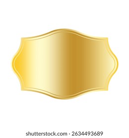 Gouden frame label. Vector elegante vorm. Glanzend gebogen contour. Gladde glanzende rand.
