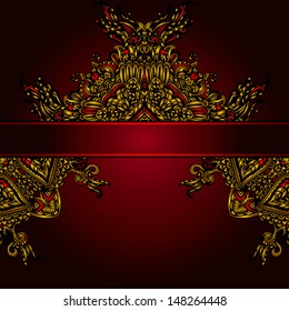 gold frame lace ornamental royal luxury rich template