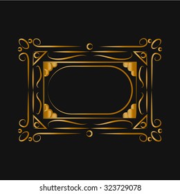 Gold frame with lines
