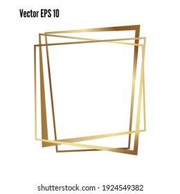 Marco dorado de tres capas. Bonito diseño de cabecera, logotipo y anuncio de banner. Vector ENP 10.