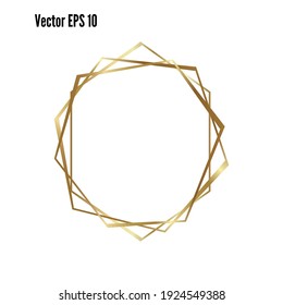 Marco dorado de tres capas. Bonito diseño de cabecera, logotipo y anuncio de banner. Vector ENP 10.