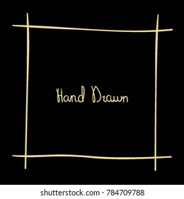 Gold frame made in vector. Unique ornamental decorative covers for greeting card, wedding invitation, save the date with space for your text. Vintage border, antique cover
