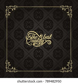 Gold frame made in vector. Unique ornamental decorative covers for greeting card, wedding invitation, save the date with space for your text. Vintage border, antique cover