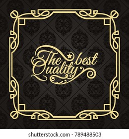 Gold frame made in vector. Unique ornamental decorative covers for greeting card, wedding invitation, save the date with space for your text. Vintage border, antique cover